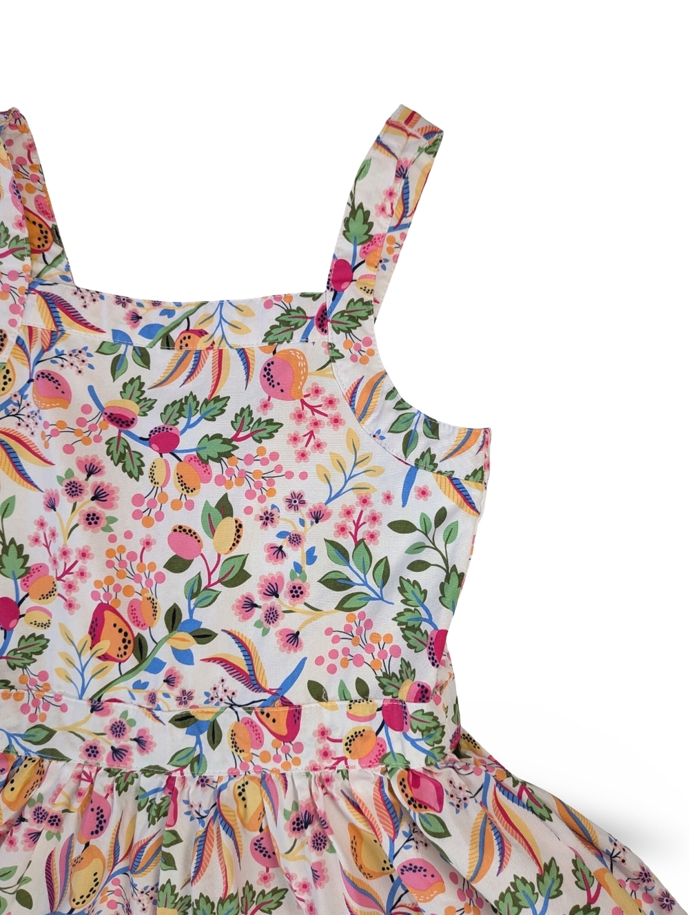 Tahari Girl Dress With Skort Floral Colorful Cotton Jumpsuit Size 10 - Picture 5 of 10
